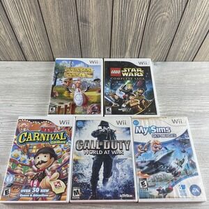 Lot of  5 Nintendo  Wii Games Call Of Duty, Lego Star Wars, Carnival Games